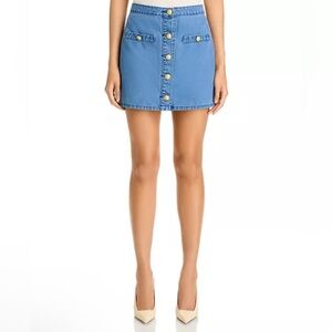 NWOT L'AGENCE Kris Button Front Mini Skirt, Size 26